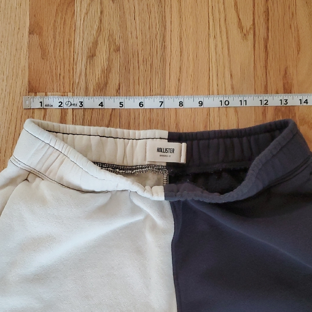 Hollister Black and Cream Oversized Joggers